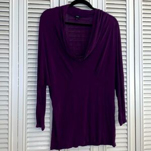 NWOT Lightweight Plum Cowl Neck Top, L